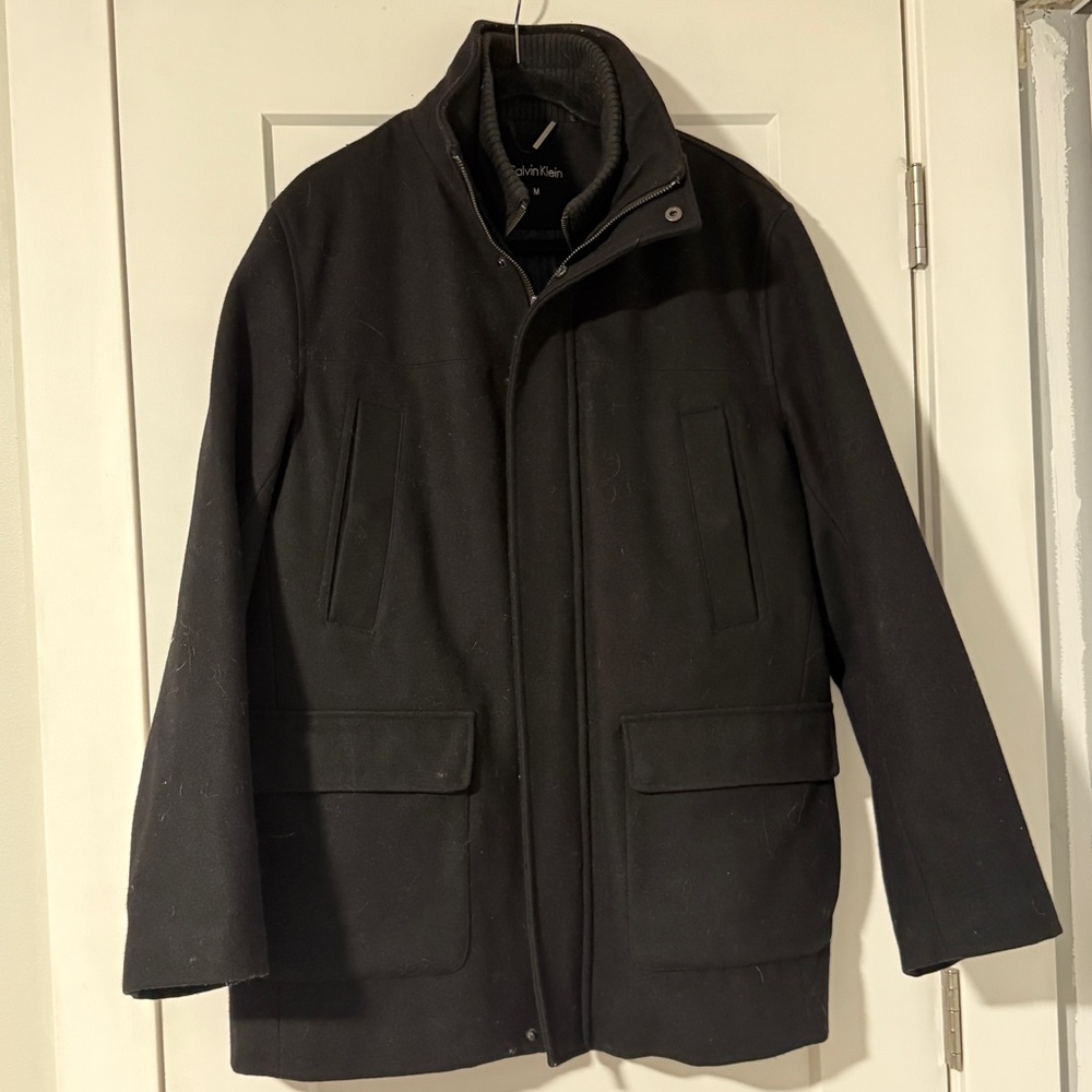 Men's Black Peacoat Jacket